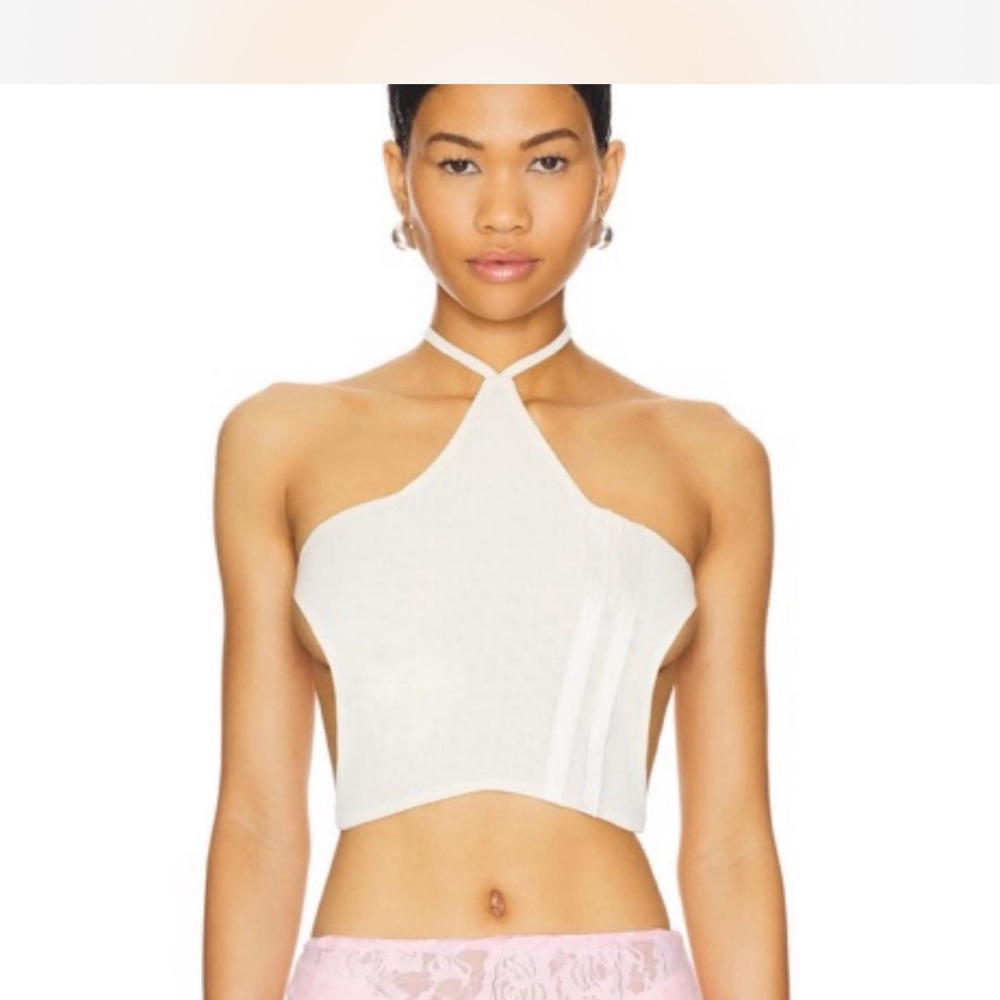 Star White Halter Top